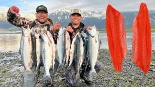 WILD Alaska Sockeye Salmon CATCH CLEAN COOK Seward Alaska Fishing [upl. by Kowalski]