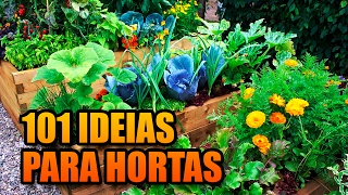 101 Ideias e Projetos de Hortas  Faça sua horta Urbana [upl. by Abeu939]