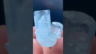 Natural Sky Blur Aquamarine aquamarine crystals gemstone specimencluster [upl. by Garzon]