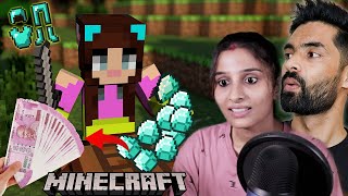 If She Wins I Loose 10000  Minecraft Diamond Armor Challenge [upl. by Consuelo389]