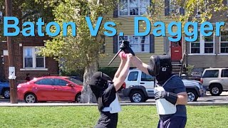 Baton vs Dagger Sparring Jeff vs Bella w Commentary [upl. by Ciaphus]