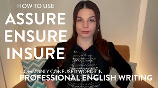 Assure Ensure Insure Whats the Difference English Writing Tips with Alisha Business English [upl. by Henrieta]