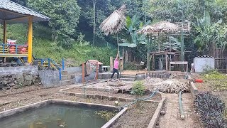 The boy built a farm life thatching a thatched roof for his stilt house [upl. by Misaq239]