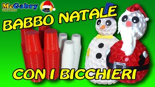 BABBO NATALE CON I BICCHIERI DI PLASTICA E PUPAZZO DI NEVESANTA CLAUS WITH GLASSES [upl. by Enirolf]