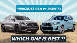 2023 BMW X1 vs 2023 MercedesBenz GLA – Small Luxury SUV Battle [upl. by Nivi]