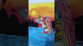 Chhath puja oil pasting drawing love bhojpuri [upl. by Rajiv30]