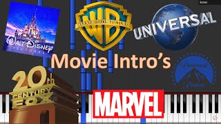 Movie Intros  Piano Tutorial 🎹 Universal  20th Century Fox  Disney  Marvel  Dreamworks [upl. by Dong]