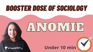 Anomie  Emile Durkheim  Robert Merton  Booster dose of Sociology  Under 10 min [upl. by Rogozen]