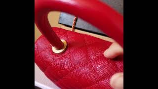 Chanel coco handle red caviar gold hw mini bag 24936947 [upl. by Thorin50]