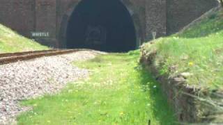 Bluebell Railway  592 appears from Sharpthorne Tunnel [upl. by Kreg39]