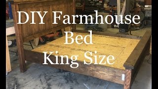 DIY  How to build a Farmhouse King Size Bed  Farmhouse Platform Bed [upl. by Cheria]