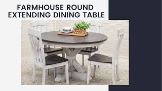 Farmhouse Round Extending Dining Table [upl. by Lyrrad]