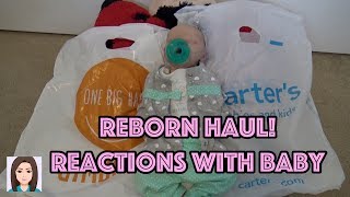 Reborn Gymboree amp Carters Haul Reactions With Realistic Baby [upl. by Sirtimed]