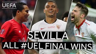 Relive the defining moments of all six SEVILLA UEL FINAL wins [upl. by Eyssej]