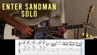 Metallica  Enter Sandman solo  Guitar Lesson with tab [upl. by Notsgnik414]