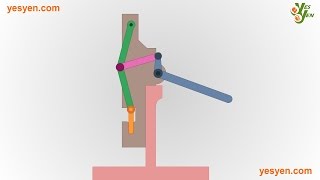 507 Mechanical Movements  No 140  Toggle Joint arranged for a Punching Machine [upl. by Slyke]