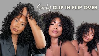 New 10 Minute Curly Flip Over Method Water Kinky Curly Clip Ins Ft CURLSQUEEN [upl. by Gnat357]