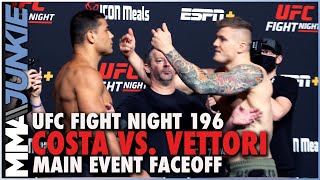 Marvin Vettori flips off curses out Paulo Costa in heated faceoff  UFC Fight Night 196 [upl. by Haron679]