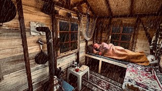 Caught in a Heavy Rain and Hail – 3 Days in Tiny House– Off the Grid [upl. by Sidoon464]