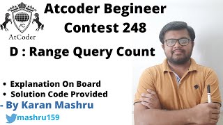 Atcoder Begineer Contest 248  D  Range Query Count Solution  Hindi  Editorial  ExplanationCode [upl. by Itsirhc]