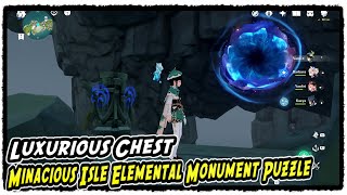 Minacious Isle Elemental Monument Puzzle with Luxurious Chest  Genshin 28 [upl. by Enelav]