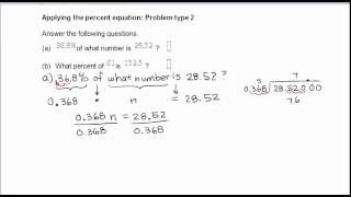 Applying the percent equation problem type 2 [upl. by Bab]