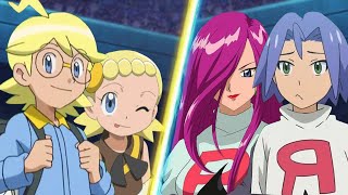 Pokemon Battle Clemont and Bonnie Vs Jessie and James Team Rocket [upl. by Attalie]