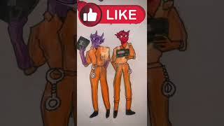 Daddy and Caroleicredibox memefnaf art drawing shorts [upl. by Notyard]