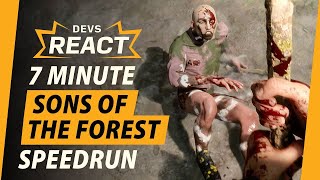 Sons of the Forest Developers React to 7 Minute Speedrun Early Access [upl. by Folger710]