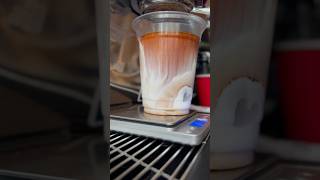 Iced latte ｱｲｽﾗﾃ  coffee espresso latte latteart simonelli oscar wpm [upl. by Nadnerb]