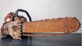 Complete restoration of an old rusty Stihl chainsaw [upl. by Sacken]