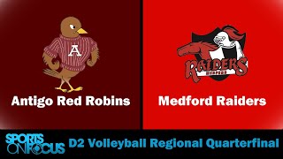 Antigo  Medford  WIAA D2 Volleyball Regional Quarterfinal [upl. by Akenot]