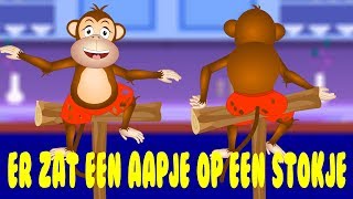 Nederlandse Kinderliedjes  Er zat een aapje op een stokje etc [upl. by Rivalee]