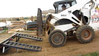 Dodge Ram 1500 Hemi Trying to push trailer and bobcat up hill part 3 [upl. by Nollid406]