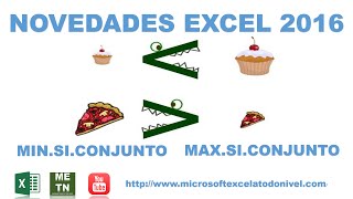 Novedades Excel 2016  MAXSICONJUNTO y MINSICONJUNTO [upl. by Ikcin]