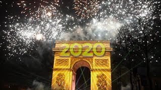 2020 New Year Celebration Paris Champs Elysées  Nouvel an aux Champs Elysées [upl. by Annohsat]