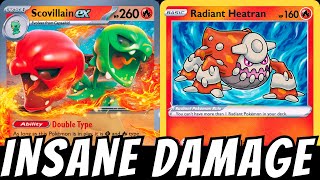 Scovillain ex  Radiant Heatran Deck  Pokémon TCG Live  Surging Sparks [upl. by Yhtnomit986]