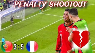 Portugal vs France 53 Penalty shootout amp All Goals Euro 2024  Ronaldo Out [upl. by Ynolem]