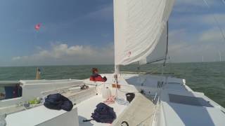 wharram tiki 30 doing an easy 6 knots on the ijsselmeer [upl. by Yasnil]