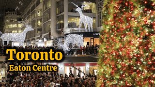 Lighting of the Tallest Indoor Christmas Tree at Toronto Eaton Centre 2024 🇨🇦 [upl. by Enom]