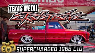 Candy Red 1968 C10 with Supercharged Corvette LT5 Swap by Ekstensive Metal Works  SEMA 2022 [upl. by Norraf]