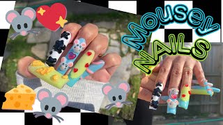 🐭🧀 A lil Mousey Set 🧀 🐭 DIY Nails [upl. by Ennaylime]