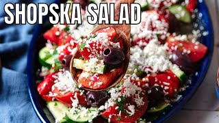 10Minute Cucumber Tomato Salad Shopska Salad [upl. by Eneleh273]