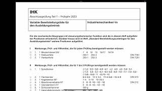 Vorbereitung Prüfung AP1 F23 Industriemechaniker [upl. by Ellynn]