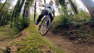 PENNY FARTHING ON DOWNHILL MTB TRAILS [upl. by Marybelle]