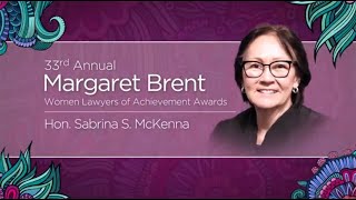 2023 Margaret Brent Award Honoree Hon Sabrina S Mckenna [upl. by Nereids]