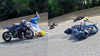 Riders FALLING Off Their BIKES  Crazy Motorcycle Moments  Ep 476 [upl. by Etnomal105]