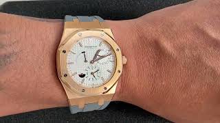 2013 Audemars Piguet Royal Oak Dual Time 39MM White Dial Rubber Strap 26120OR [upl. by Arly656]