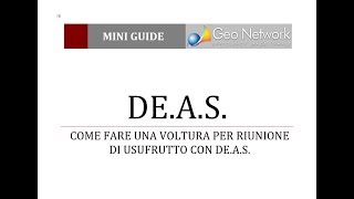 Come fare una voltura per riunione di usufrutto con DEAS [upl. by Nairod]