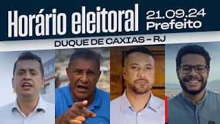 HORÃRIO ELEITORAL DUQUE DE CAXIASRJ  candidatos Ã Prefeitura 21092024 [upl. by Rockey13]